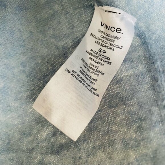 Vince SMALL 100% cashmere knit blue crewneck sweater - Picture 4 of 5